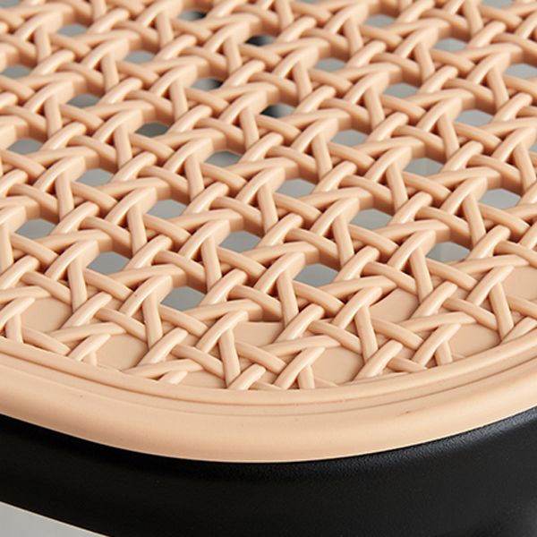Taburete de bar de plástico de estilo moderno con reposapiés, taburete de bar simple con respaldo bajo para cocina