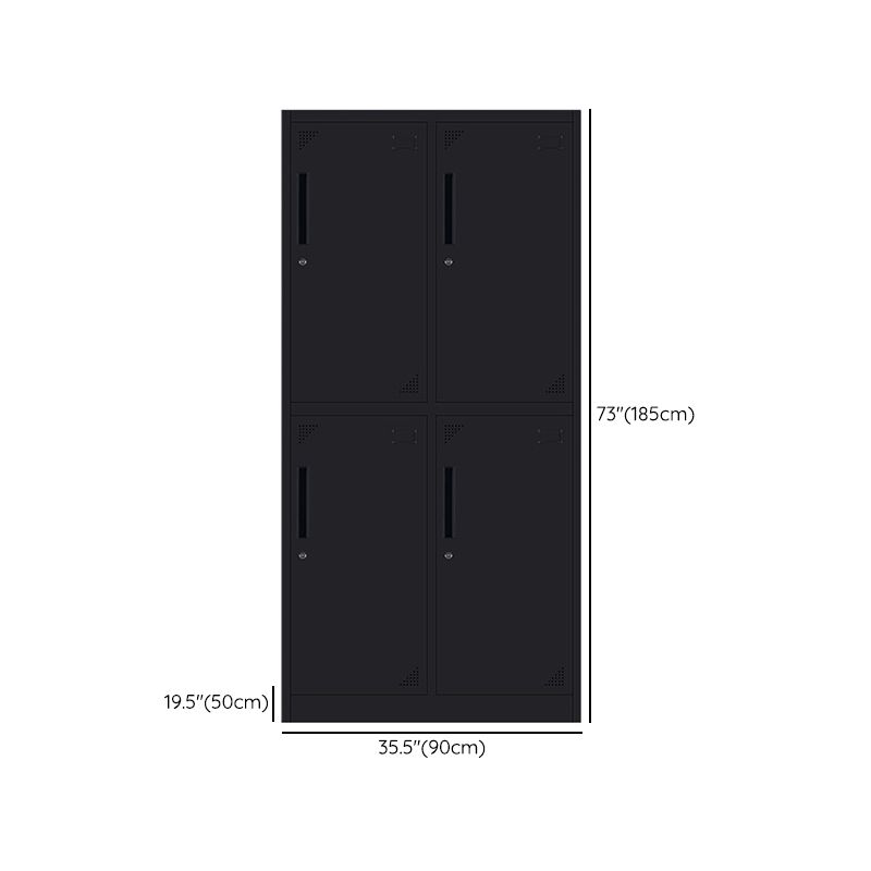 Black Steel Wardrobe with Hinged Door Industrial Storage Cabinet for Bathroom