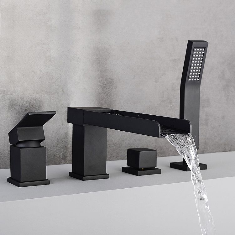 Modern Full Copper Deck Mounted Bath Faucet Trim Fixed Split Faucet Set