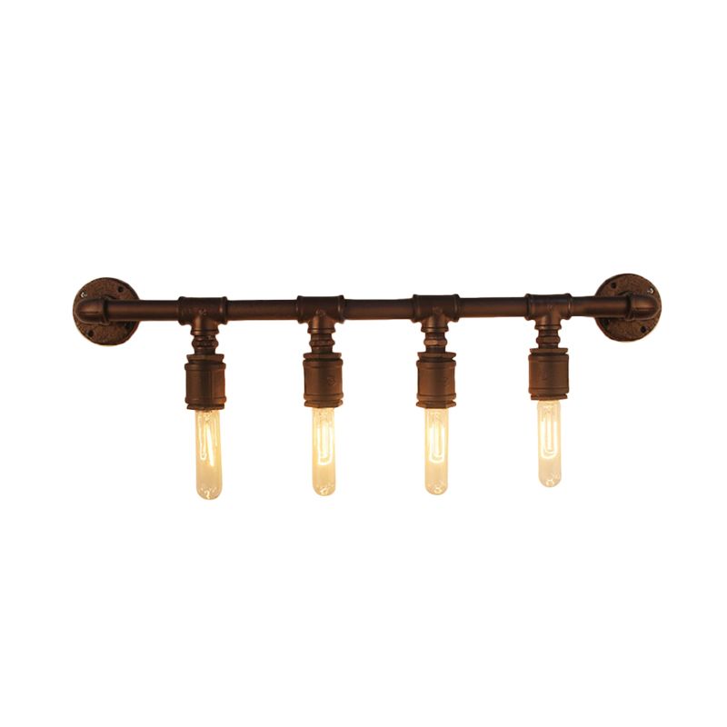 Eisen schwarzer Wand Licht gerade Rohr 2/4/6 Lampen Industrielle Wandleuchte für Wohnzimmer