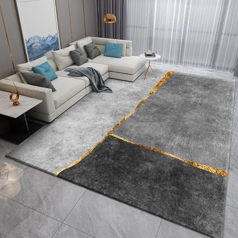 Stijlvolle moderne tapijtgrijs geometrische printruimte Tapijten Polyester Niet-slip achterste tapijt voor thuisdecoratie