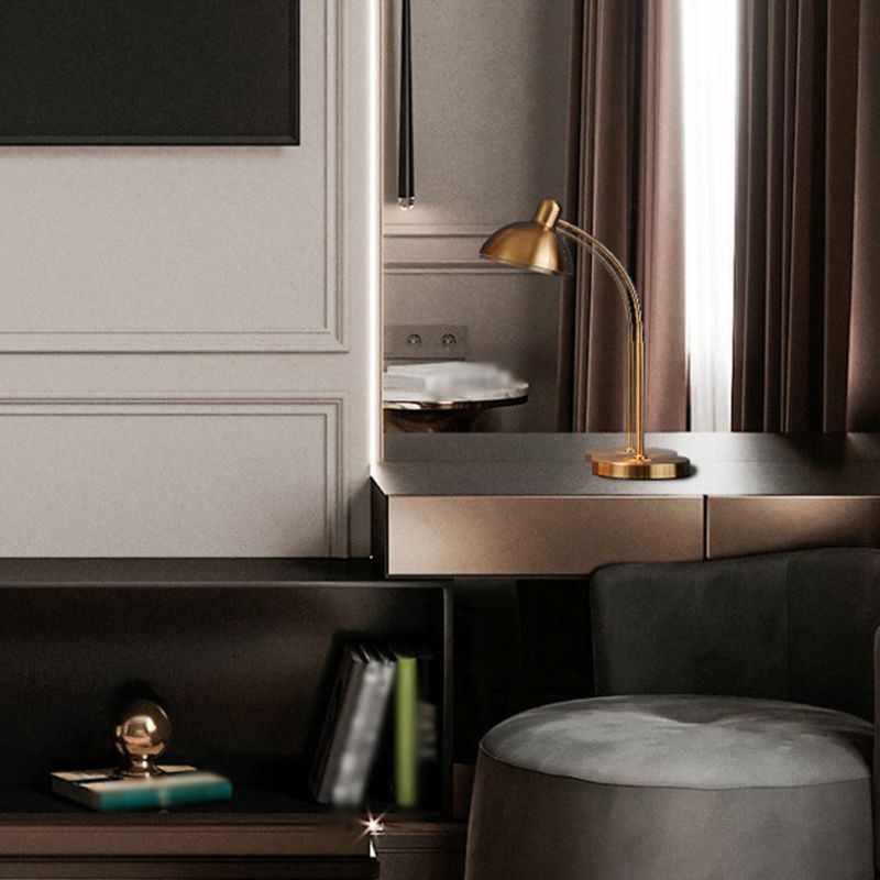 Dome 1 Light Table Lamp Mid Century Modern Metal Night Table Lamps for Study Room
