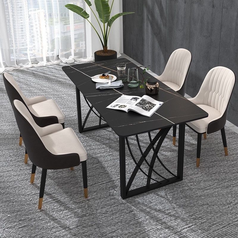 1/2/4/5/7 Pieces Dinette Set Modern Sintered Stone Dining Table Set with Chairs