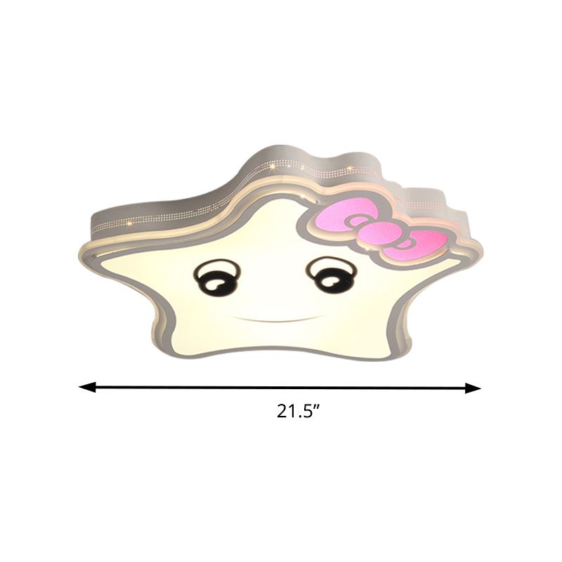 Metalen strikster plafondlamp met mooie gezichtsuitdrukking gang cartoon inbouwlamp in wit