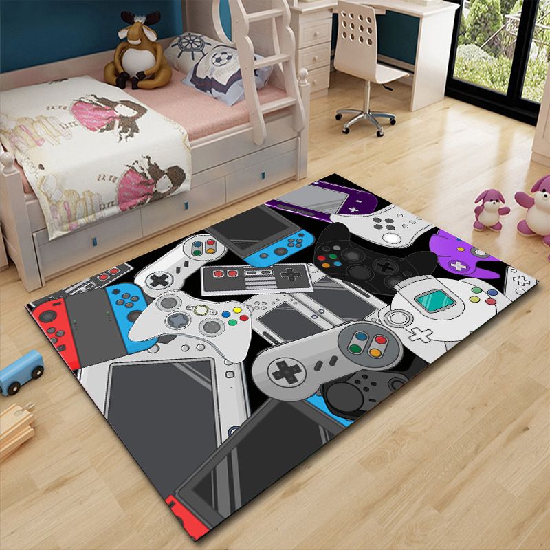 Minimalist Living Room Carpet Game Theme Indoor Rug Polyster Area Rug with Non-slip backing