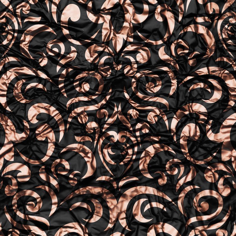 Dark Color Scrolls Foil Mural Stain-Resistant Nostalgic Living Room Wall Covering