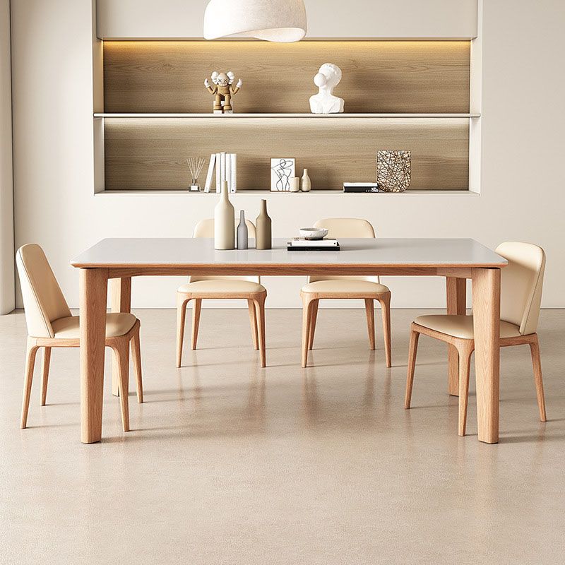 Modern 4 Legs Dining Table Rectangle Dining Table for Kitchen
