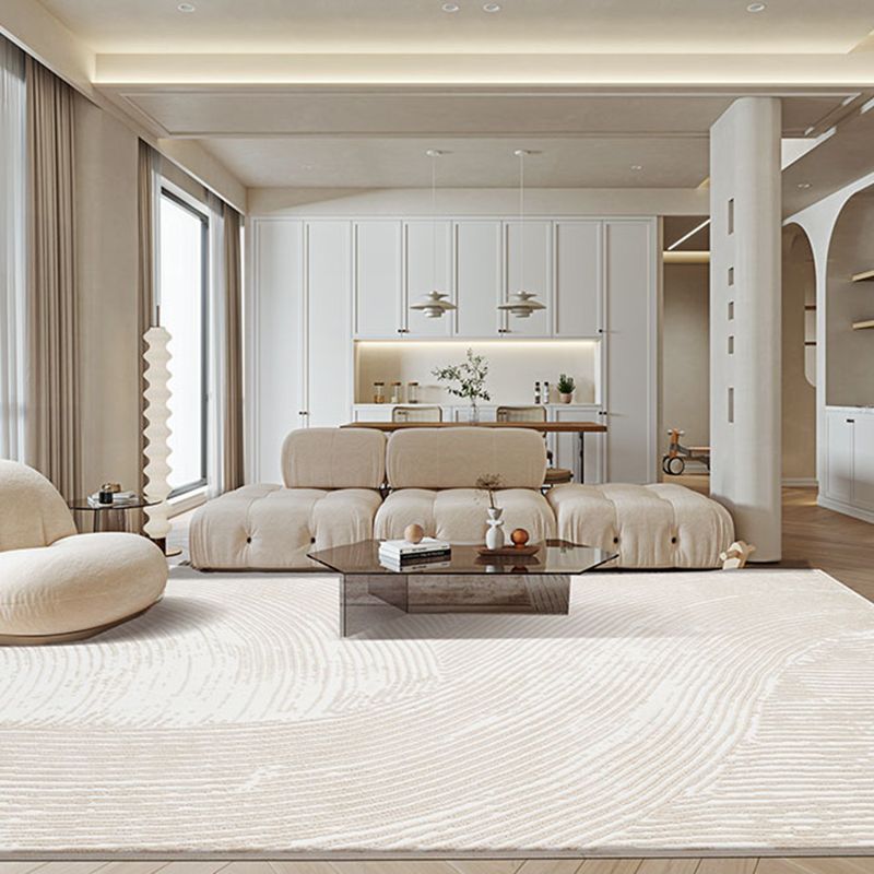 Natural Colorblock Rug Morandi Color Area Rug Polyester Easy Care Carpet for Bedroom