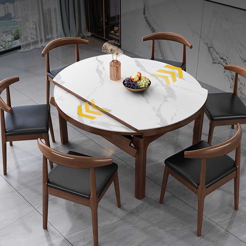 Minimalist ausziehbarer rund Form Table Standard Sintered Stone Esstisch für Küche