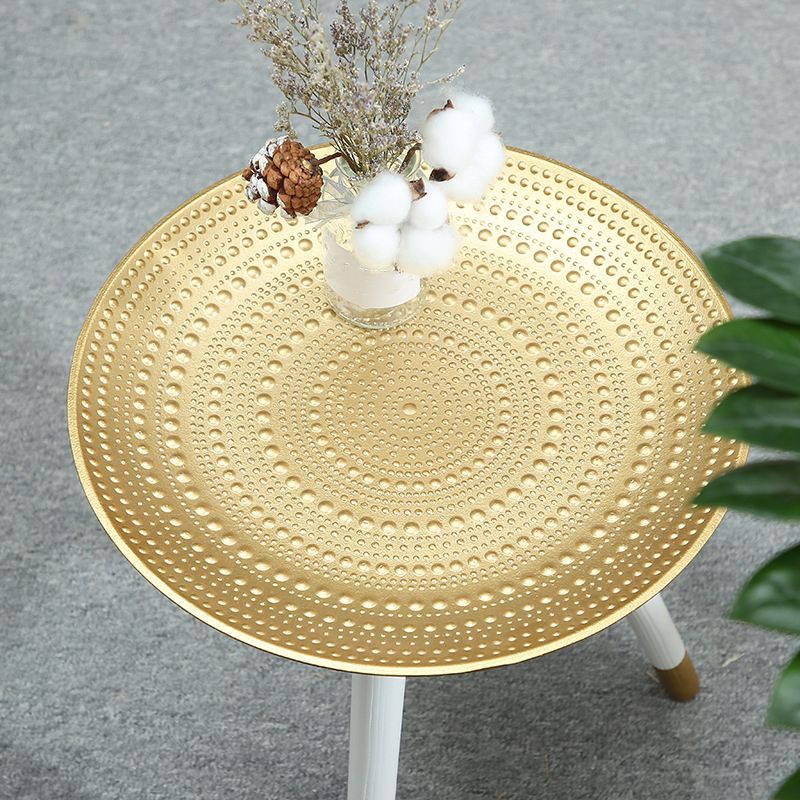 Round Modern Wooden Coffee Table Three Legs Coffee Table in Pink
