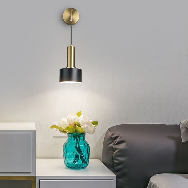 Cylinder Shape Metal Wall Lighting Modern Style 1 Light Wall Mounted Light