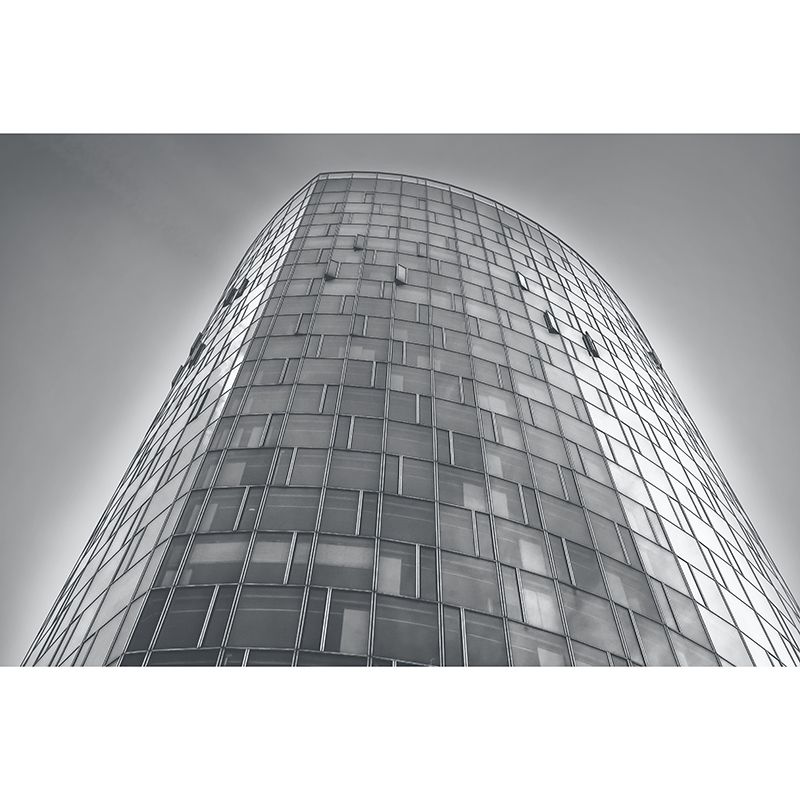 Urbanized Building Mural Wallpaper for Meeting Room, Moisture Resistant