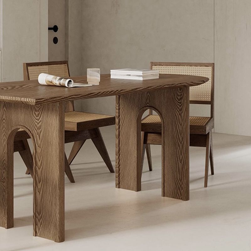 Modern Wooden Dining Table Double Pedestal Dinner Table for Dining Room