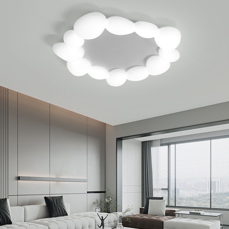 Nordic Flush Mount Plastic LED Ceiling Light Fixture for Bedroom