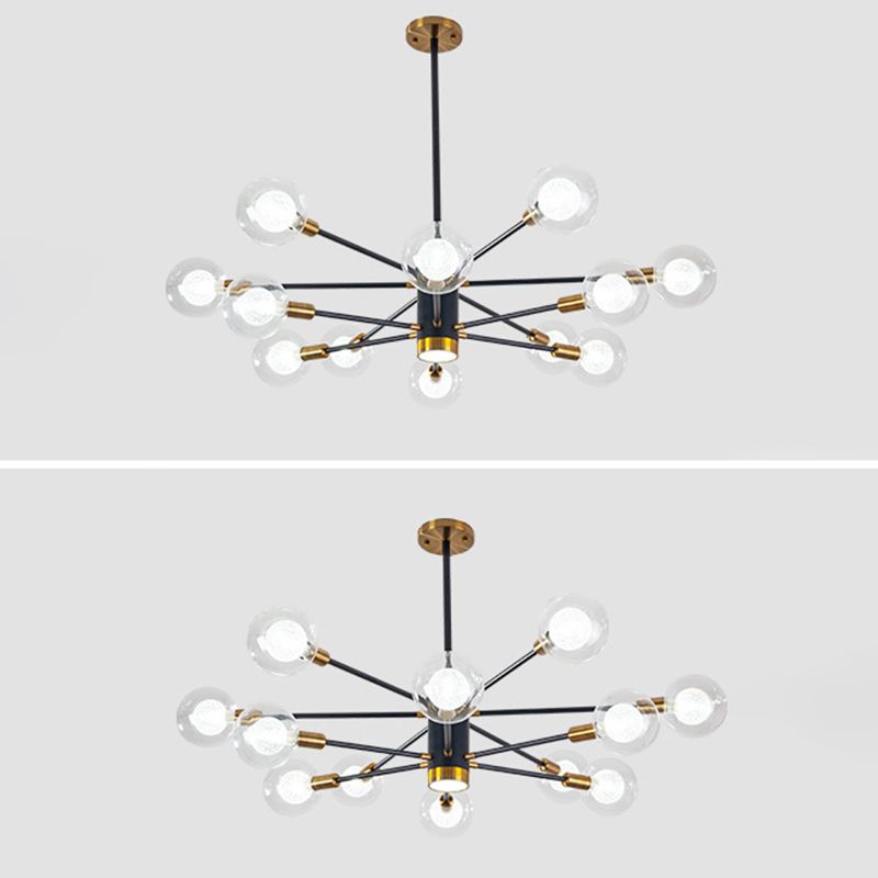 12 Lampadella in vetro leggero Lampaggio Light Minimalist Style Lampone dell'illuminazione in nero in nero