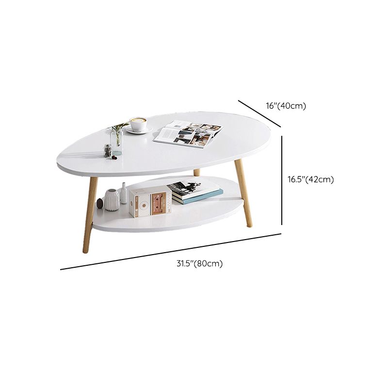 Wood Coffee Table No Distressing Single Coffee Table with Shelf