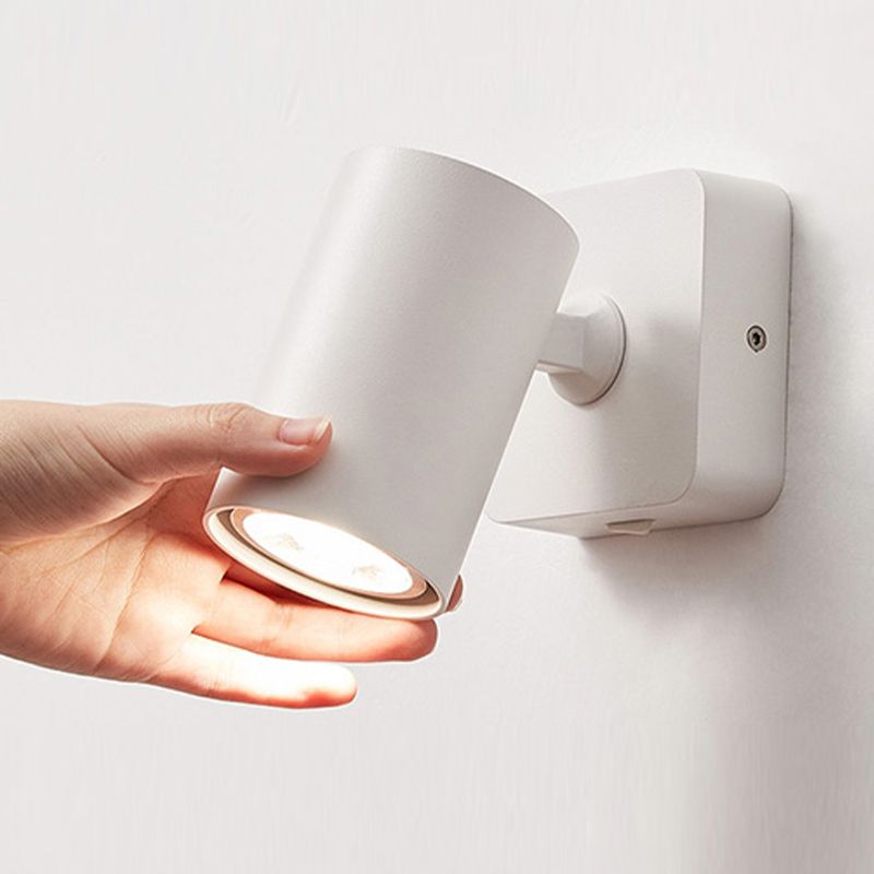 Modern Simple Aluminum Wall Light Rotatable Cylinder Shape Wall Lamp for Living Room