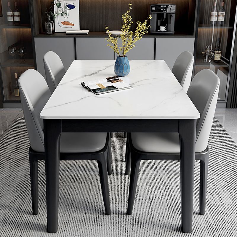 Midcentury Style Dining Room Collection Stone 4 Legs Dinette Table for Indoor