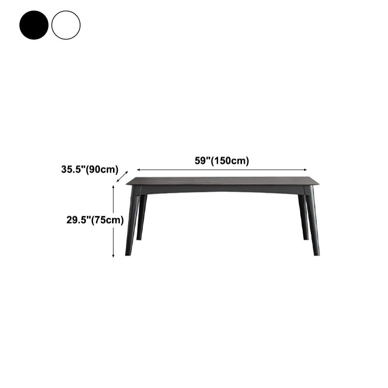 Medieval Modern Sintered Stone Top Dining Table Rectangle Table with 4 Legs