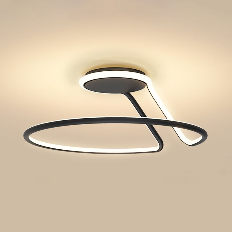 Lámpara de techo de forma lineal de estilo moderno 1 luz de techo de luz para dormitorio