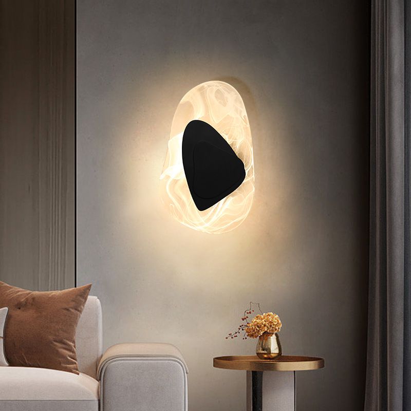 Geometric Shape Metal Vanity Lamp Modern Style 1 Light Vanity Light Fixture in Black