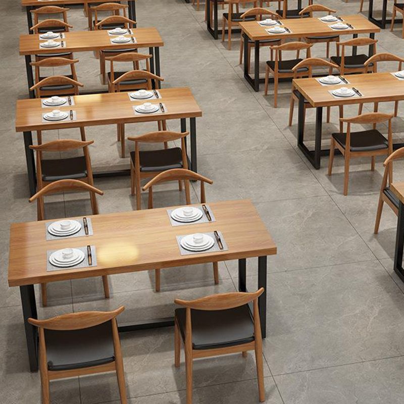 Industrial 1/2/5 Pieces Dining Set Rectangle Pine Wood Dining Table for Cafe