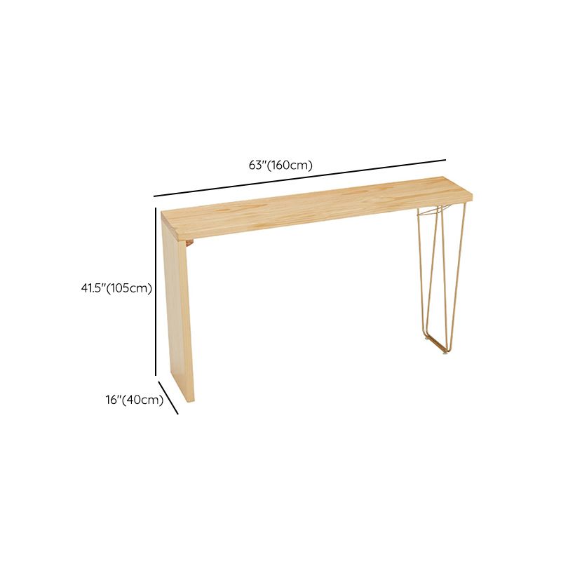 Indoor Contemporary Bar Dining Table Rectangle Bar Table with Pine Wood Frame