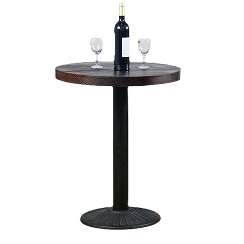 Modern Solid Wood Dining Table Metal Pedestal Base Dining Table for Home Use