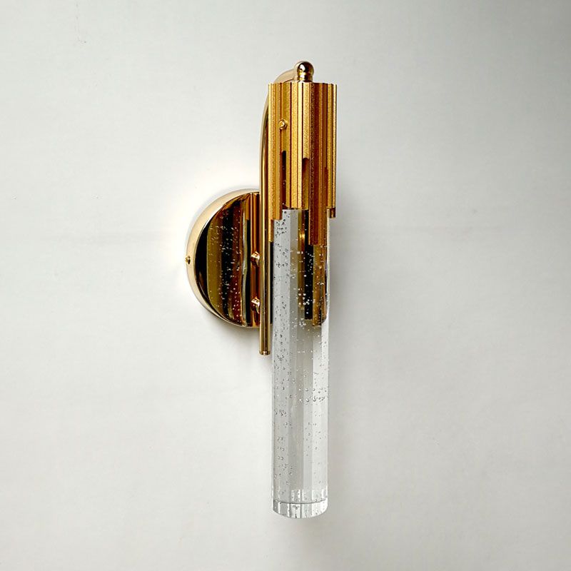 Crystal Gold Wall Lamp Tube LED Contemporáneo de luz contemporánea de luz para sala de estar