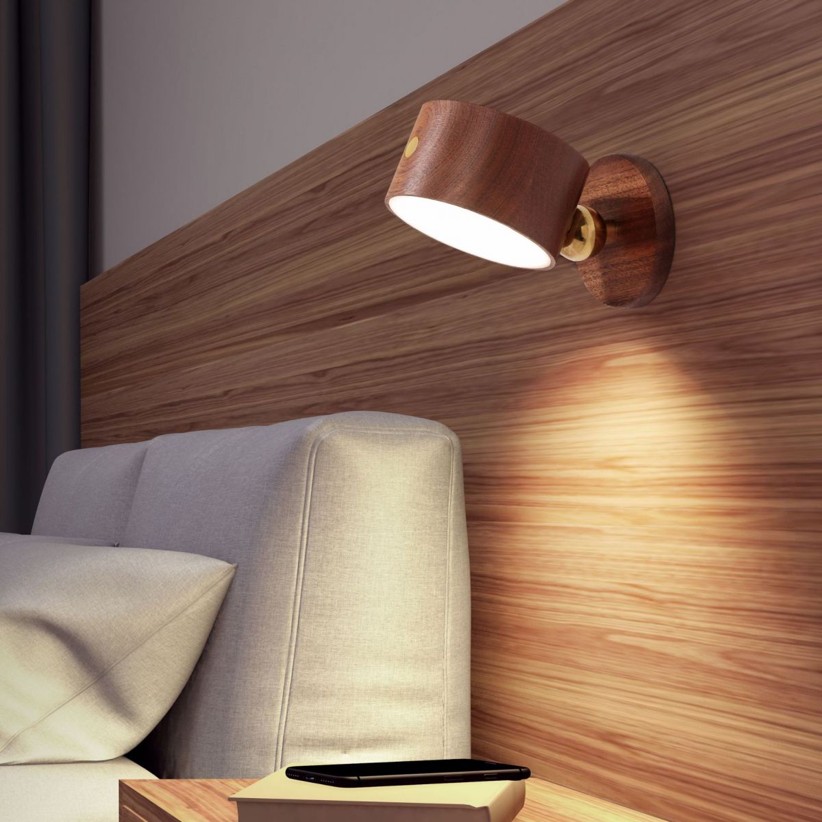 Wooden Wall Sconce Lighting Modern Style Wall Lamp for Bedroom