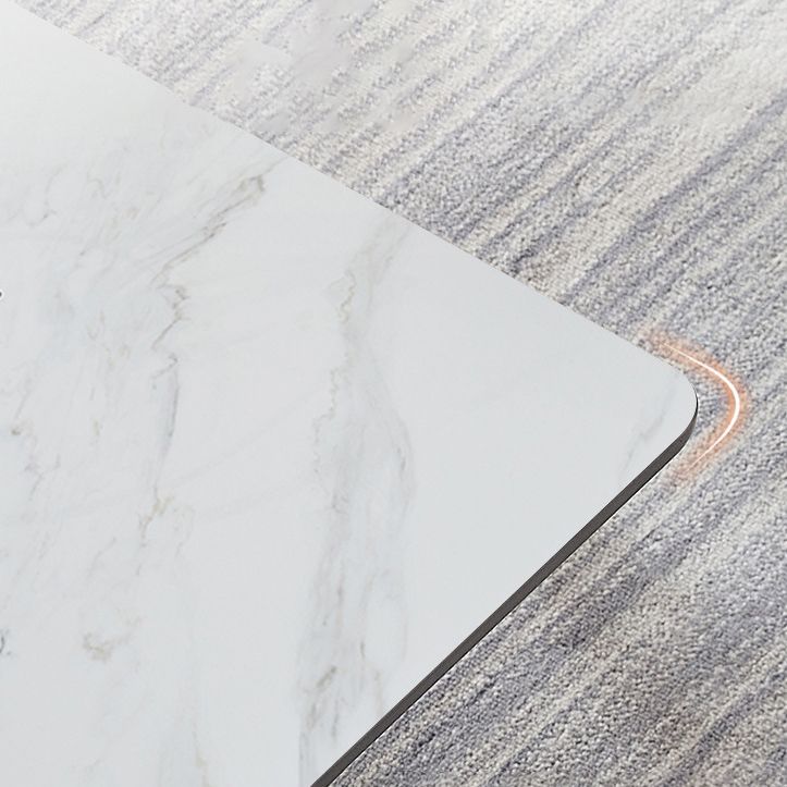 Rectangle Modern Stone Table Standard Height Table Dining with 4 Legs