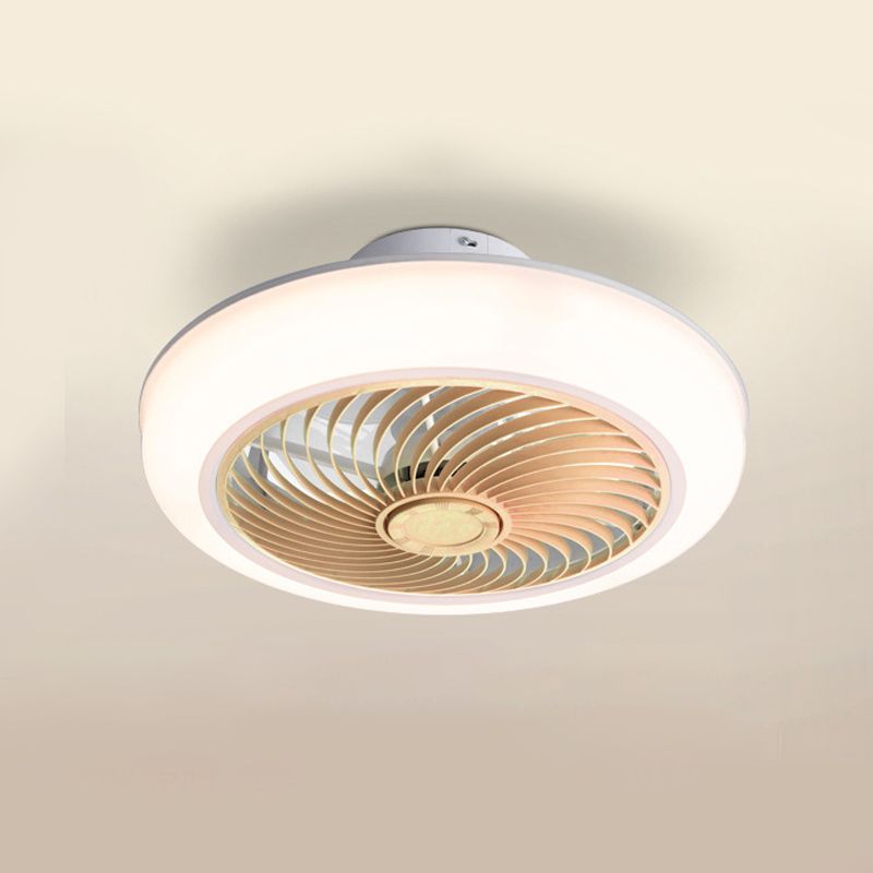 Ventola rotonda a filo leggero moderno moderno camera da letto acrilica a vento a led semifulto luce