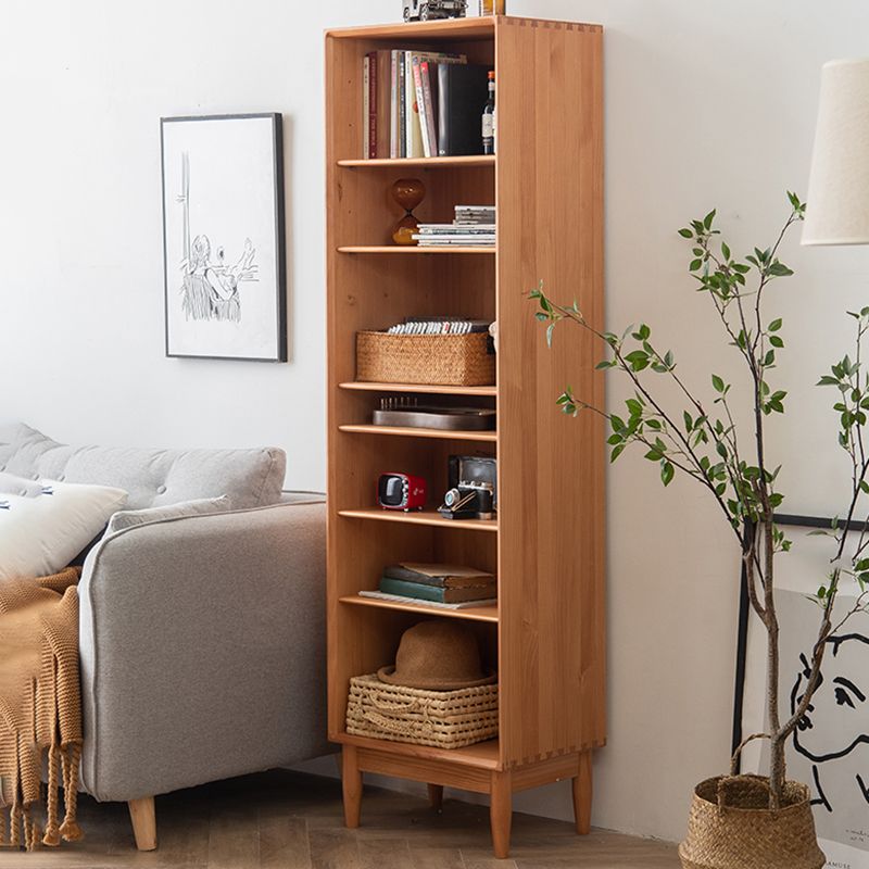 Modern Style Bookshelf Standard Solid Wood Closed Back Bookcase with Shelves