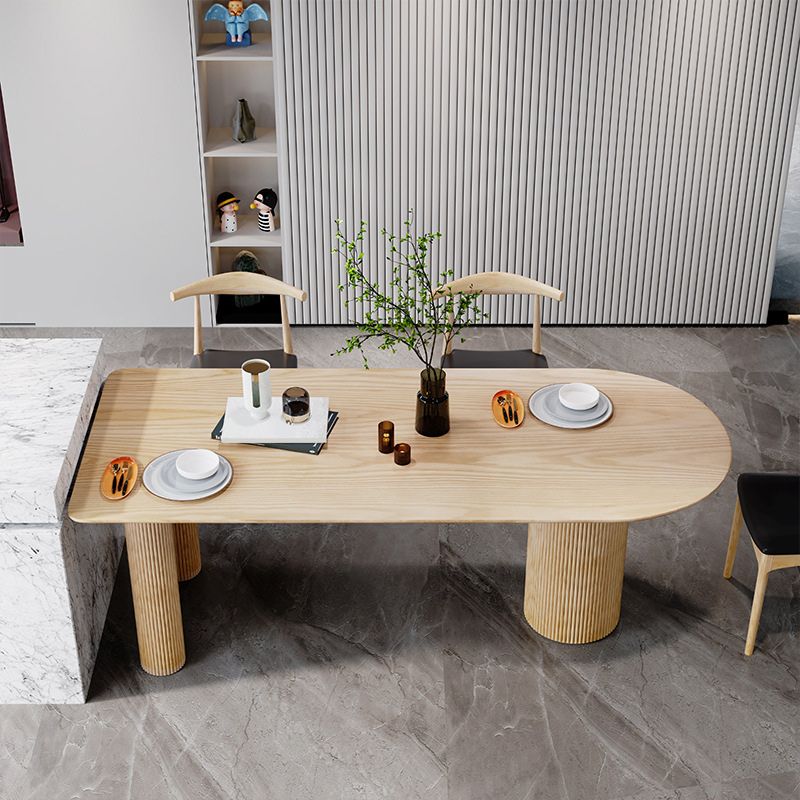 Solid Wood Contemporary Freeform Table Pine Wood Table for Home