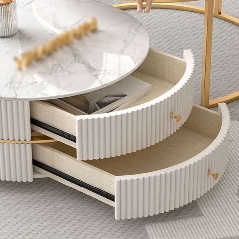 Round Nesting Coffee Table Set Frame Coffee Table with Storage