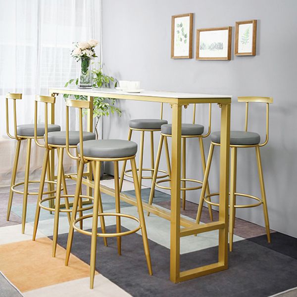 Glam Style Rectangle Bar Set 1/7 Pieces Stone Pub Dining Set for Dining Room