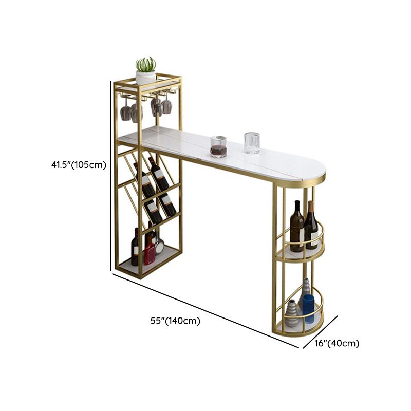 Glam Style Wood 1/2/3 Pieces Bar Table Set Rectangle Bar Table for Home