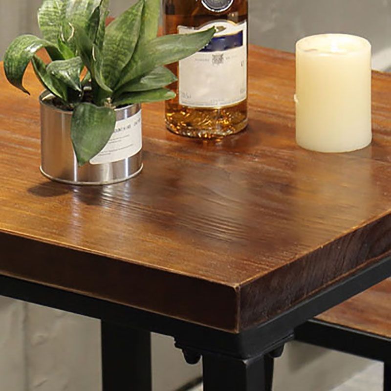 Industrial Style 42-inch Height Counter Table Wood Top Bar Table for Indoor