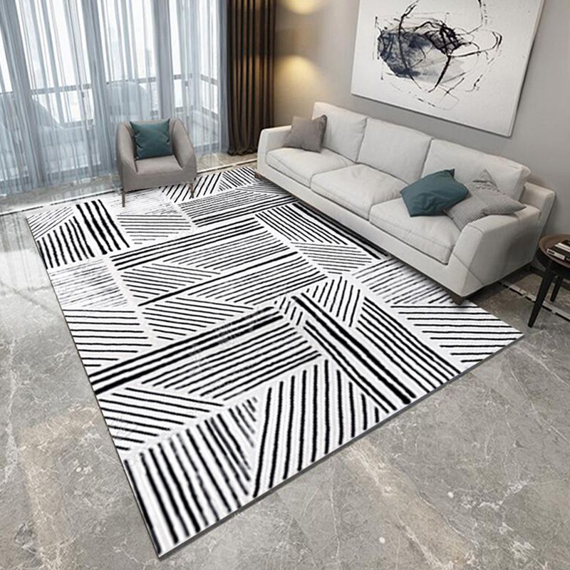 Environmental Geometric Rug Multi-Color Bohemian Carpet Synthetics Anti-Slip Machine Washable Pet Friendly Rug for Living Room