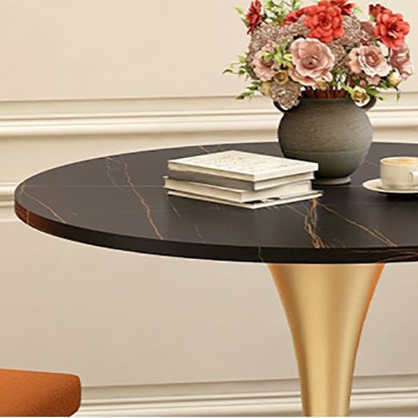Modern Round Dining Table for Kitchen Dinette Table with Metal Tulip