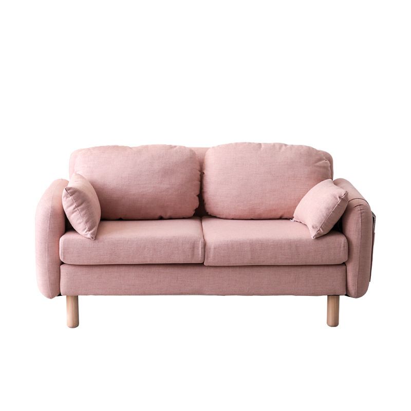 Scandinavian Loveseat with Two Pillow Back and Storage for Apartment