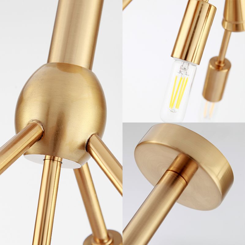 Lampadario in metallo sputnik lampadario modernista 13 lampadine oro a soffitto appeso per soggiorno
