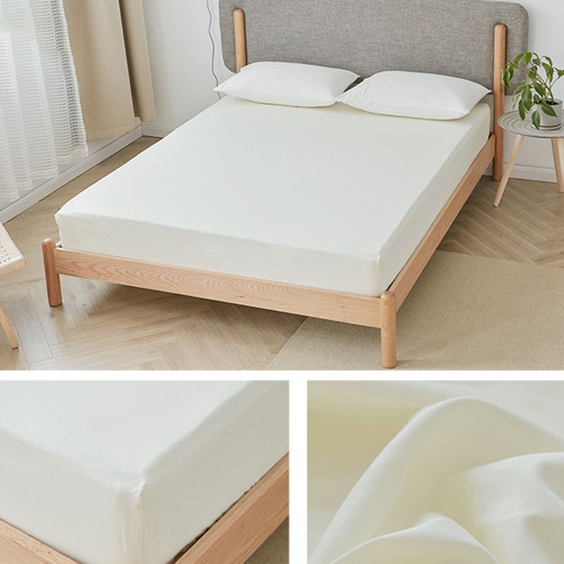 Solid Color Bed Sheet Set Cotton Breathable Fitted Sheet Standard Deep Pocket Sheet