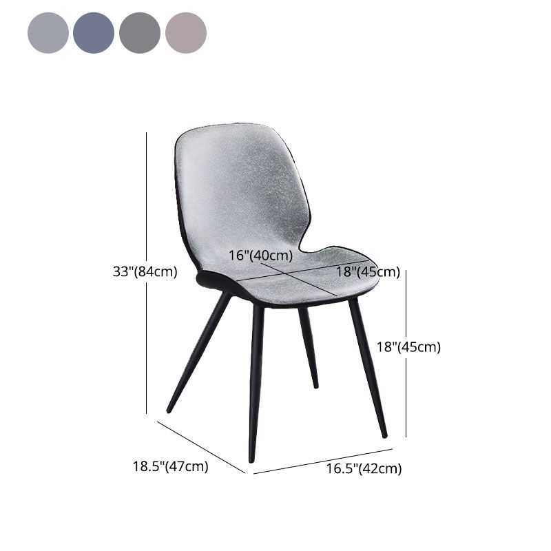 La parte posterior sólida sin brazos del diseño minimalista preside el cuero de la microfibra que cena la silla lateral
