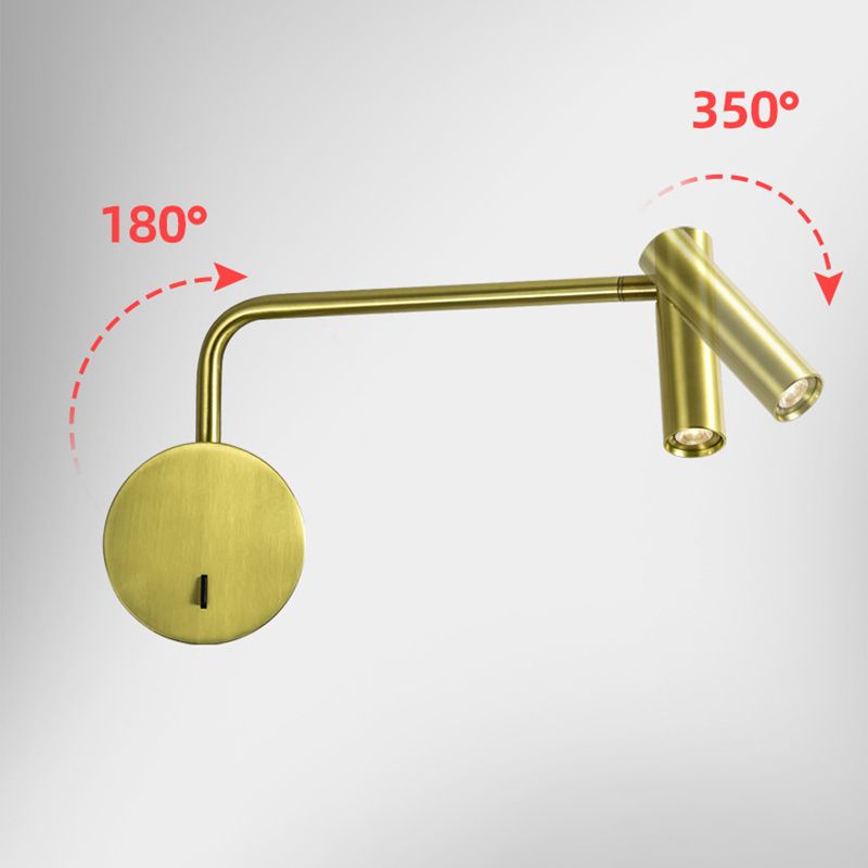 Nordische Einfachheit LED -Nachtlampe Zylindrisch Spotlight Designwinkel Verstellbarer Lampen für Schlafzimmer