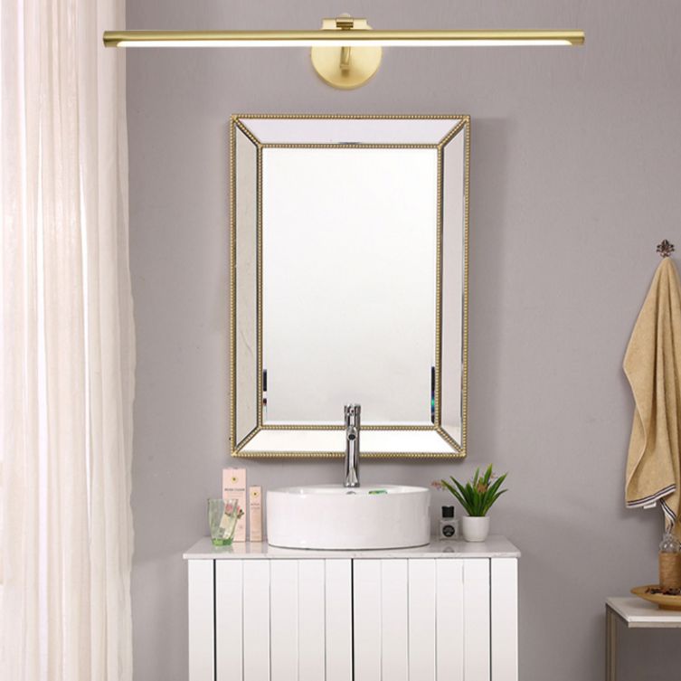 Modern Minimalist Style Linear Wall Mounted Vanity Lights Copper Wall Mounted Light Fixture in Gold Finish