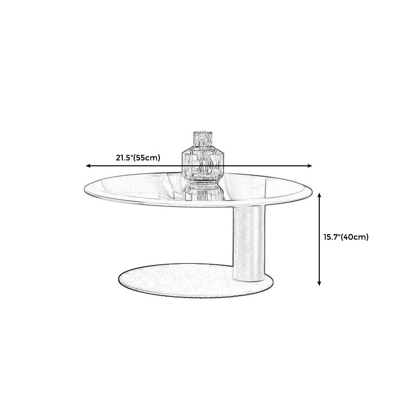 Modern Stainless Steel Solid Coffee Table Round Cocktail Table in Brass/Black