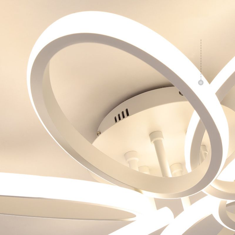 Minimalist Floral Semi Flush Mount Lighting Metal LED Bedroom Ceiling Lighting