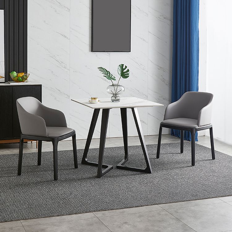 Sintered Stone Dining Table Industrial Double Pedestal Table for Dining Room