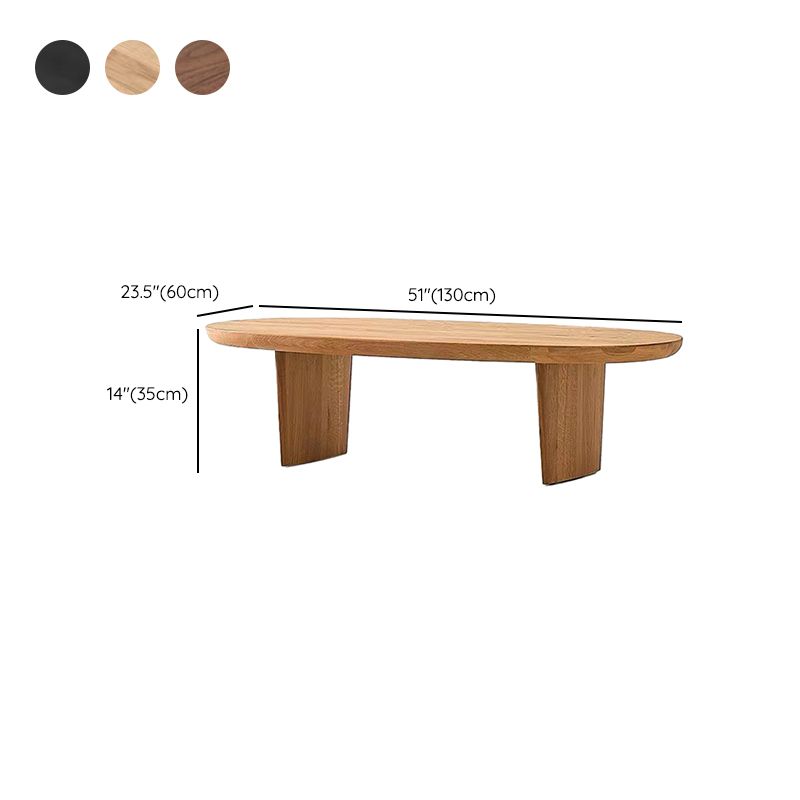 2 Legs Coffee Table Contemporary Solid Wood Coffee Cocktail Table